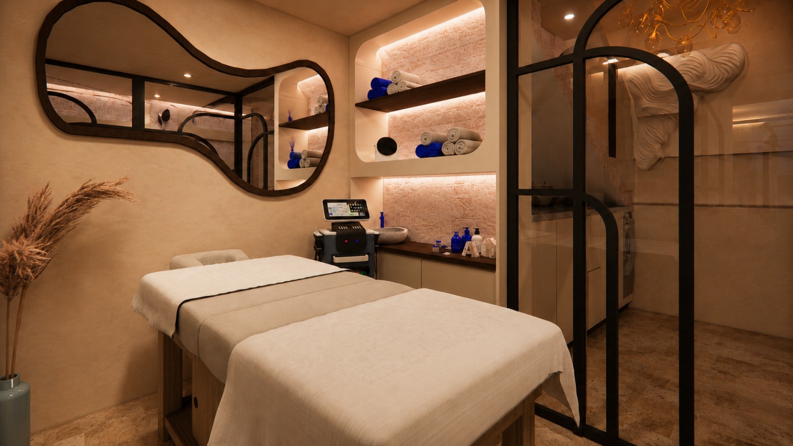 Perspective 3D : une cabine de soin et de remodelage du corps